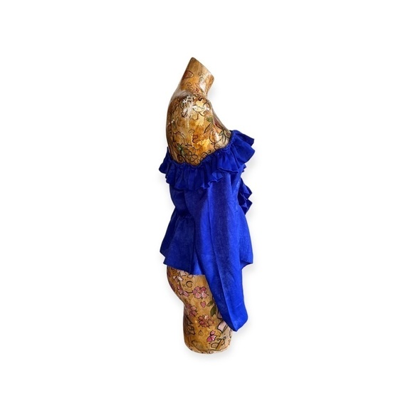 Ona top asymmetrical blue ruffle Large - Picture 3 of 8